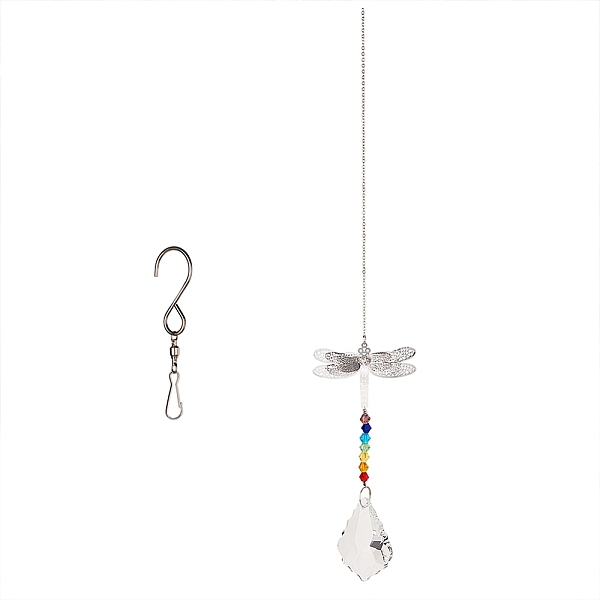 PandaHall Crystal Ceiling Fan Pull Chains Chakra Hanging Pendants Prism, with Cable Chains, Stainless Steel Swivel Hooks Clips and Velvet...