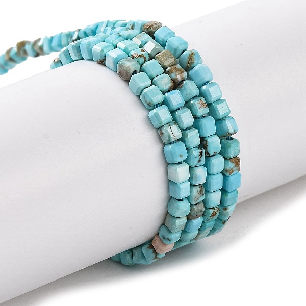 

PandaHall Natural Howlite Beads Strands, Dyed, Faceted Table Cut Cube, Dark Turquoise, 2~2.5x2~2.5x2~2.5mm, Hole: 0.6mm, about...