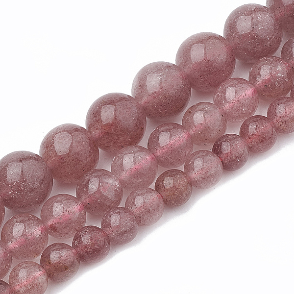 

PandaHall Natural Strawberry Quartz Beads Strands, Round, 8mm, Hole: 1.5mm, about 50pcs/strand, 14.96 inch Strawberry Quartz Round