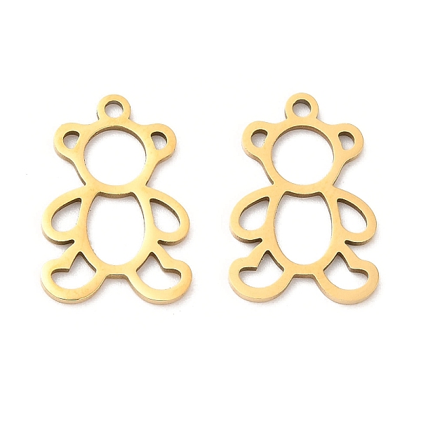 

PandaHall Ion Plating(IP) 316L Surgical Stainless Steel Pendants, Laser Cut, Bear Charm, Real 18K Gold Plated, 17x11x1mm, Hole: 1.4mm 316L...