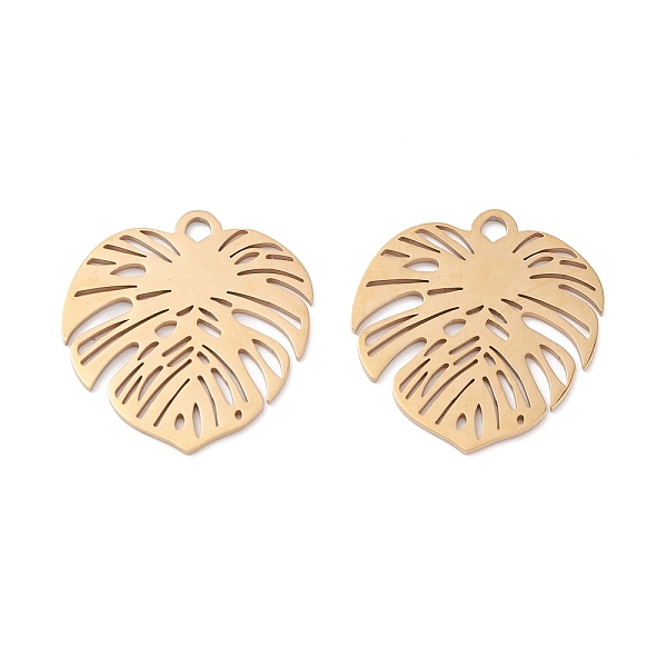 

PandaHall Ion Plating(IP) 316 Surgical Stainless Steel Pendants, Leaf, Real 24K Gold Plated, 20.5x19x0.8mm, Hole: 1.8mm 316 Surgical...