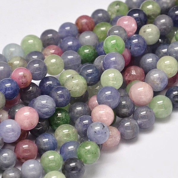 

PandaHall Natural Tanzanite Stone & Tourmaline Beads, Round, 6mm, Hole: 1mm, about 98pcs/strand, 15.5 inch Mixed Stone Round