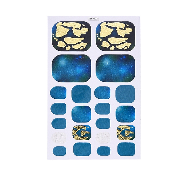 

PandaHall Full Cover Toenail Art Set, Self-Adhesive Glitter Design Toe Nail Decals, for Women & Girls DIY Manicure, Other Pattern, 92x60mm..., Blue