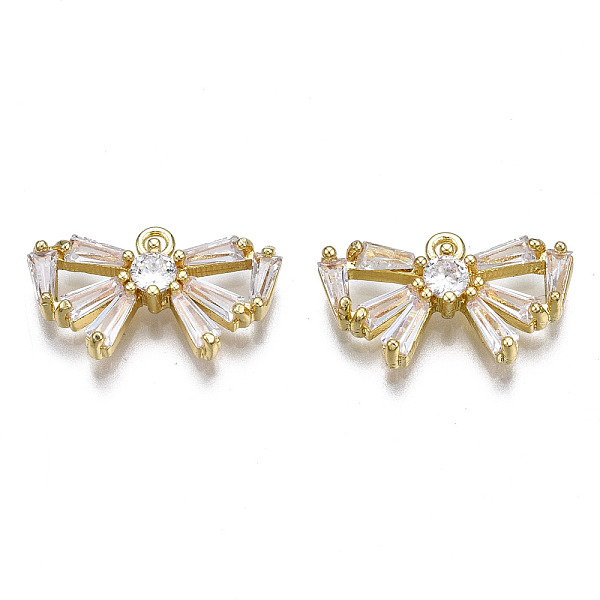 Charms di zirconi chiari intarsiati in ottone