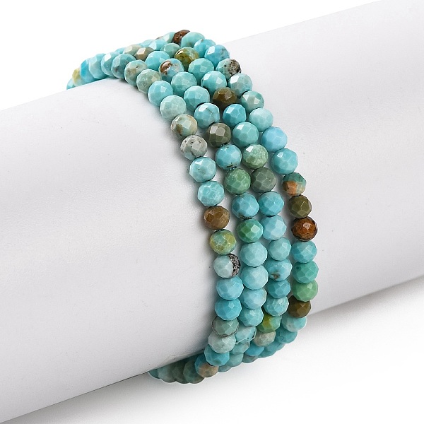 

PandaHall Natural Howlite Beads Strands, Dyed, Faceted, Round, Cyan, 2mm, Hole: 0.3mm, about 178~186pcs/strand, 15.08~15.75''(38.3~40cm)...