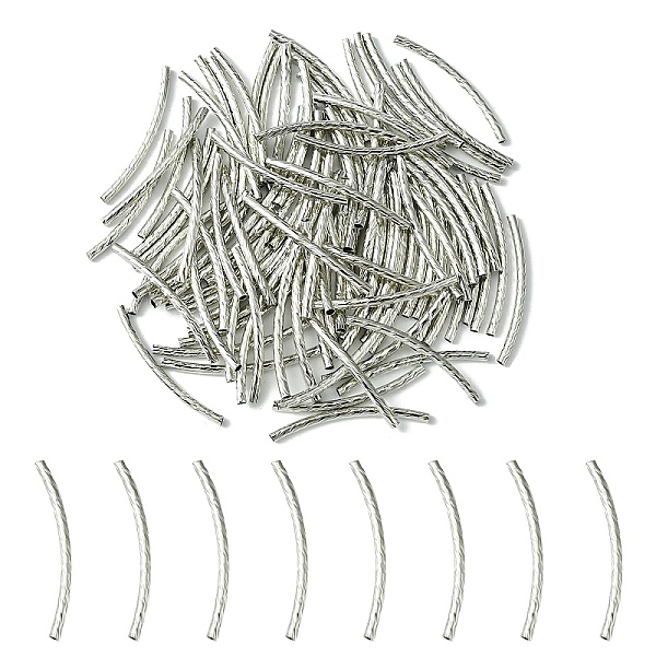 

PandaHall Brass Tube Beads, Curved Tube, Platinum, 30x2mm, Hole: 1mm Brass Tube