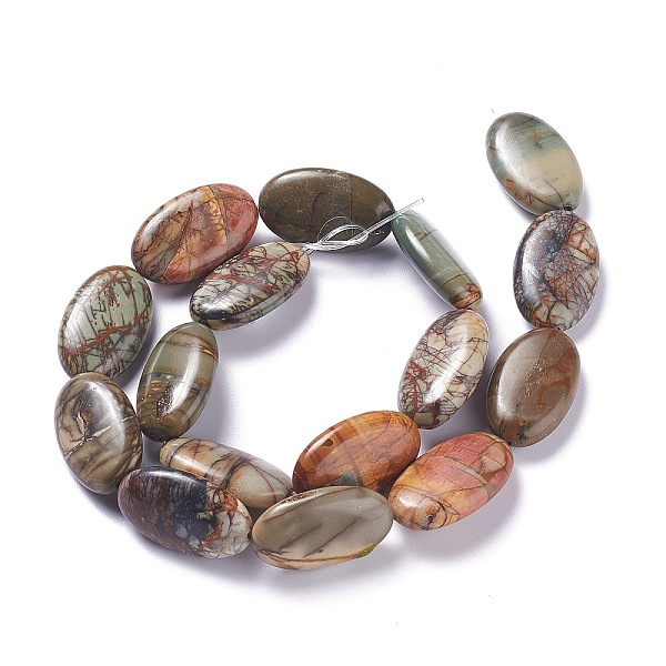 

PandaHall Natural Picasso Jasper Bead Strands, Oval, 25x15x7mm, Hole: 1.4mm, about 16pcs/strand, 15.55''(39.5cm) Picasso Jasper Oval