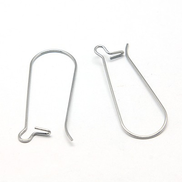 

PandaHall 304 Stainless Steel Hoop Earrings Findings Kidney Ear Wires, Stainless Steel Color, 21 Gauge, 33x12.5mm, Pin: 0.7mm 304 Stainless...