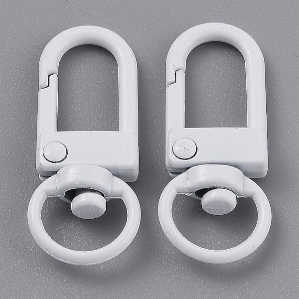 

PandaHall Zinc Alloy Baking Paint Swivel Snap Hooks Clasps, White, 33.5x13.5x5.5mm, Hole: 9mm Alloy White