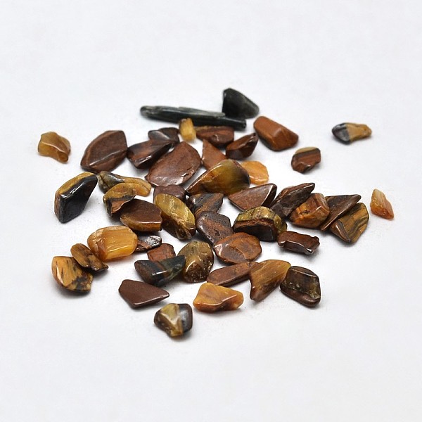 

PandaHall Natural Tiger Eye Chip Beads, No Hole, 3~5x2~4mm, about 8500pcs/500g Tiger Eye Chip