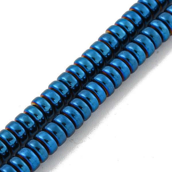 

PandaHall Electroplated Synthetic Non-magnetic Hematite Beads Strands, Disc, Heishi Beads, Blue Plated, 4.5x2mm, Hole: 1mm, about...
