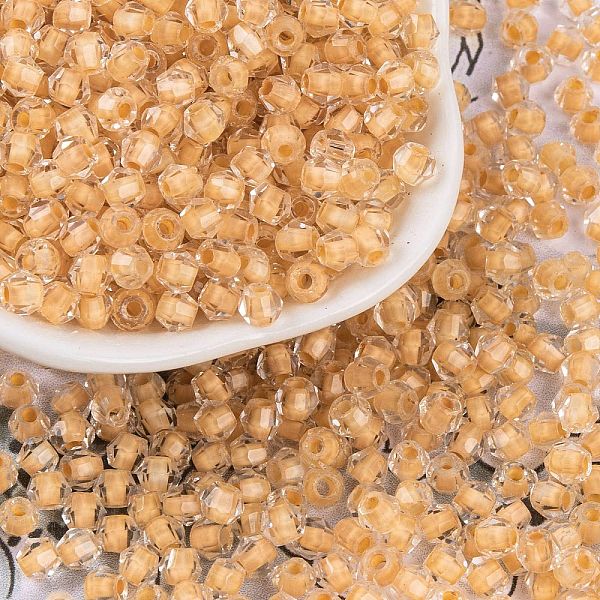 

PandaHall Glass Seed Beads, Inside Colours, Bicone, PeachPuff, 4.5x3.5mm, Hole: 1.5mm, 5625pcs/pound Glass Bicone Brown