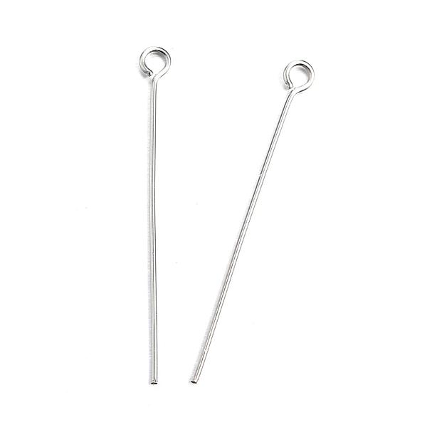 

PandaHall 304 Stainless Steel Eye Pin, Stainless Steel Color, 40mm, Hole: 2mm, Pin: 0.8mm 304 Stainless Steel