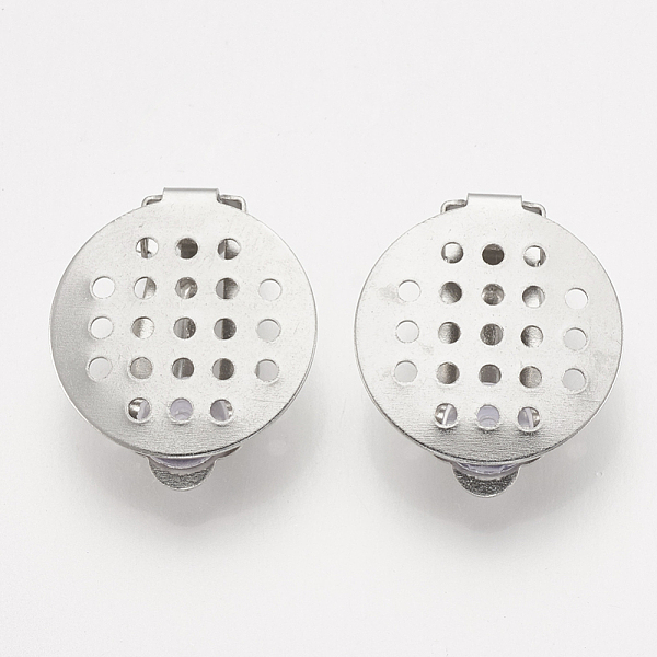 

PandaHall 304 Stainless Steel Clip-on Earring Findings, with Round Flat Pad and Rubber, Flat Round, Stainless Steel Color, 22x15x8mm 304...