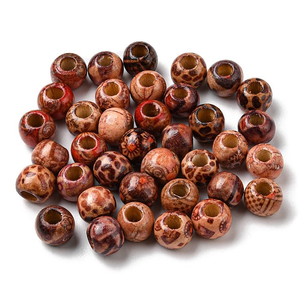

PandaHall 100Pcs Printed Wooden Dyed Beads, Large Hole Beads, Barrel, Mixed Color, 10.5~11x9mm, Hole: 3.5~4.5mm, 100pcs/bag Wood Barrel..., Multicolor