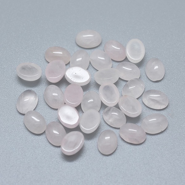 

PandaHall Natural Rose Quartz Cabochons, Oval, 8x6x3.5mm Rose Quartz Oval Pink
