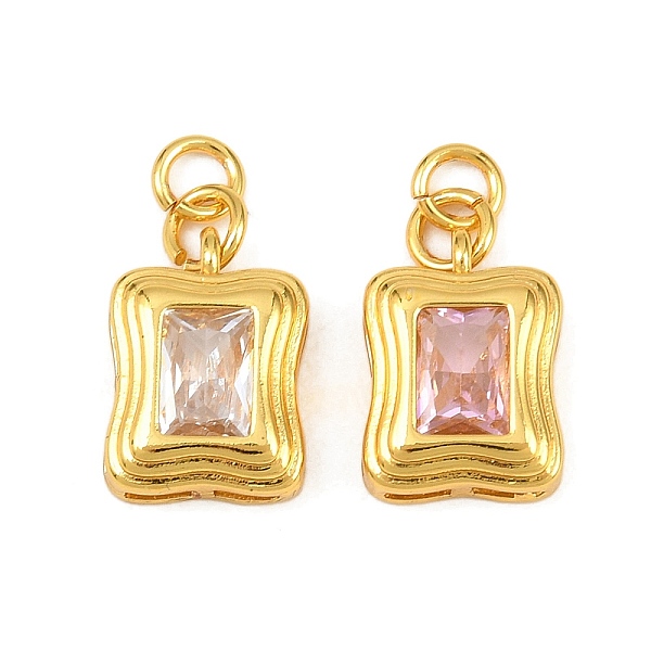 Pendenti in ottone con micro pavé di zirconi cubici