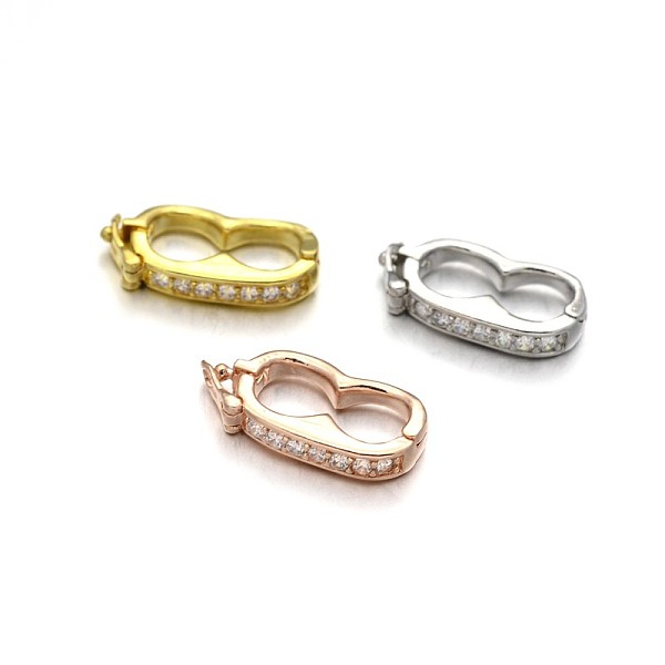 

PandaHall Rack Plating Brass Micro Pave Cubic Zirconia Twister Clasps, Lead Free & Cadmium Free, Mixed Color, 19x9.5x3mm Brass+Cubic...