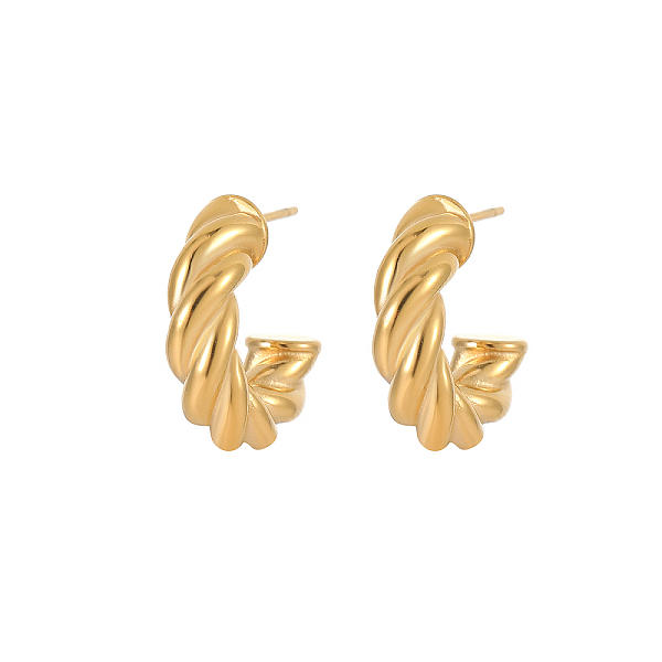 

PandaHall Elegant Fashion Hollow Out Round Zircon Stud Earrings for Women, Golden, Hoop Earrings Stainless Steel Ring