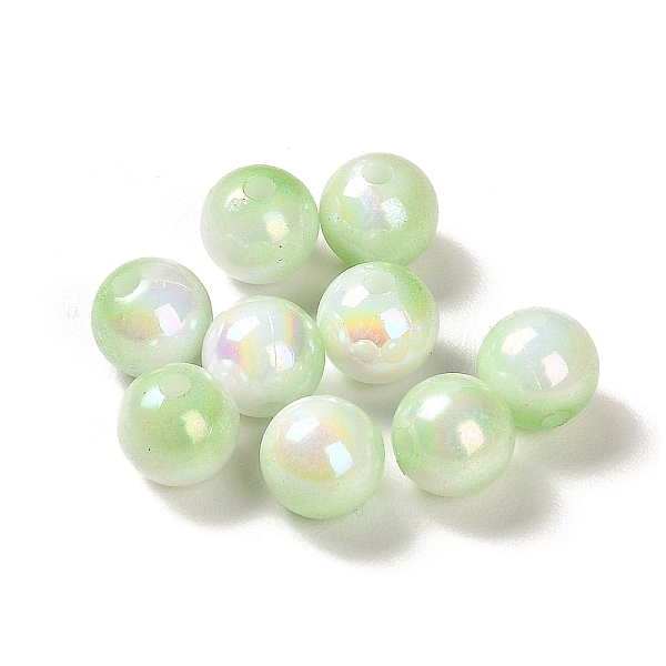 

PandaHall Opaque Acrylic Beads, Gradient Colorful, Round , Pale Green, 8mm, Hole: 1.8mm, about 2083pcs/500g Acrylic Round