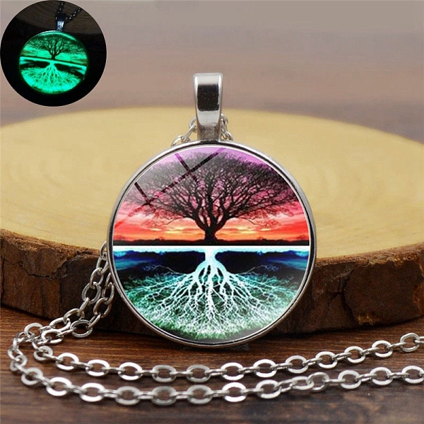 Tree of Life Night Light Necklace for Women