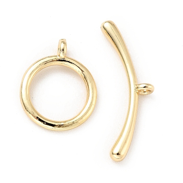 

PandaHall Rack Plating Brass Toggle Clasps, Cadmium Free & Lead Free, Long-Lasting Plated Round Ring & Curved Bar, Light Gold, Ring...