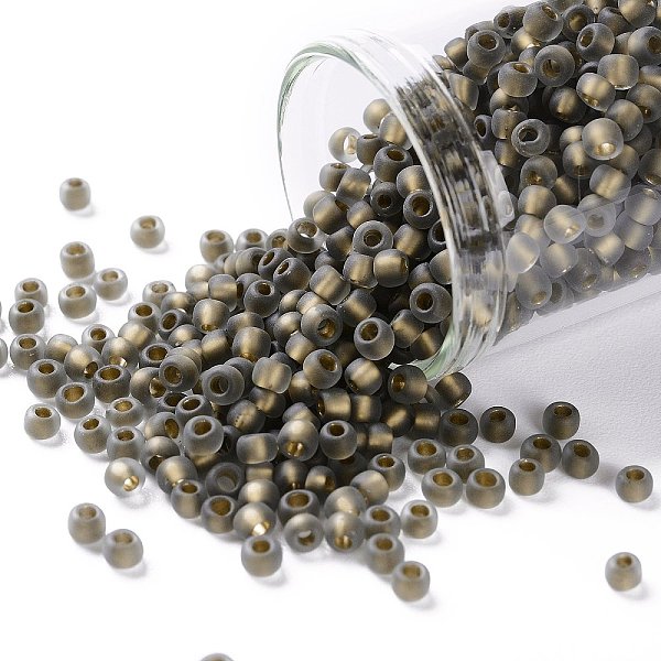 

PandaHall TOHO Round Seed Beads, Japanese Seed Beads, (999FM) Bronze Lined Black Diamond Rainbow Matte, 8/0, 3mm, Hole: 1mm, about..., Gray
