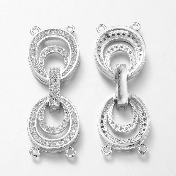 

PandaHall Oval Brass Micro Pave Cubic Zirconia Fold Over Clasps, Lead Free & Nickel Free, Platinum, 35x13x5mm, Hole: 1mm Brass+Cubic...