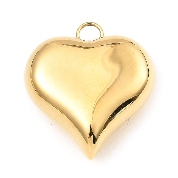 

PandaHall 304 Stainless Steel Pendants, Heart Charm, Real 18K Gold Plated, 26x23x9mm, Hole: 3x3.5mm 304 Stainless Steel Heart