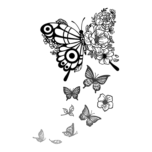 

PandaHall Rectangle PVC Wall Decorative Stickers, Waterproof Decals for Home Living Room Bedroom Wall Decoration, Black, Butterfly...