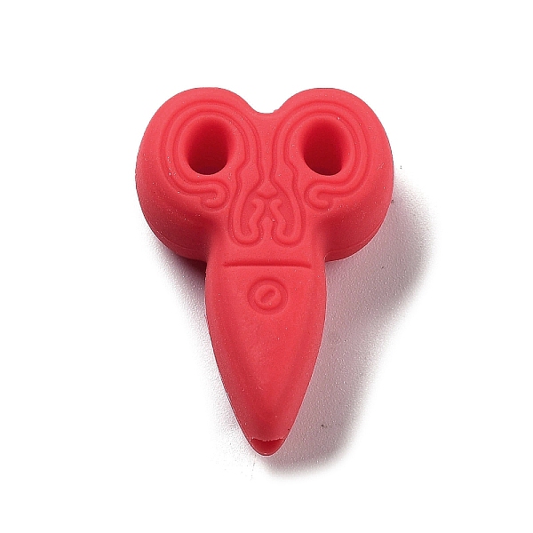 

PandaHall Food Grade Silicone Focal Beads, Silicone Teething Beads, Scissor, Indian Red, 29.5x20x9mm, Hole: 2mm Silicone Tool