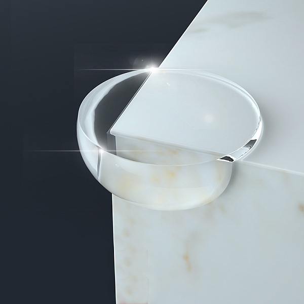 

PandaHall PVC Furniture Corner Guards, Transparent Table Corner Protector, Half Round, Clear, 25x30x4mm Plastic Half Round Clear
