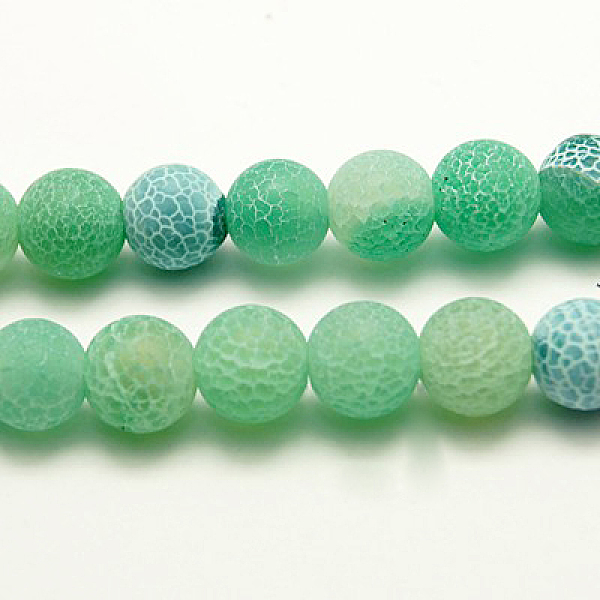 

PandaHall Natural Crackle Agate Beads Strands, Dyed, Round, Grade A, Green, 6mm, Hole: 1mm, about 63pcs/strand, 15.5inch Crackle Agate Round...