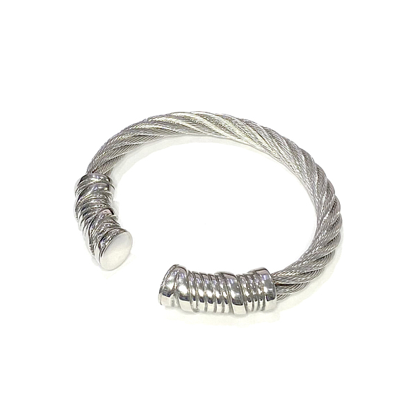 

PandaHall 304 Stainless Steel Cuff Bangles, Antique Silver, 2-3/8 inch(59x60mm) 304 Stainless Steel