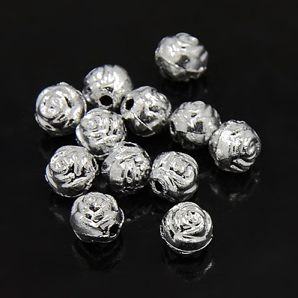 Plating Plastic Acrylic Flower Rose Beads