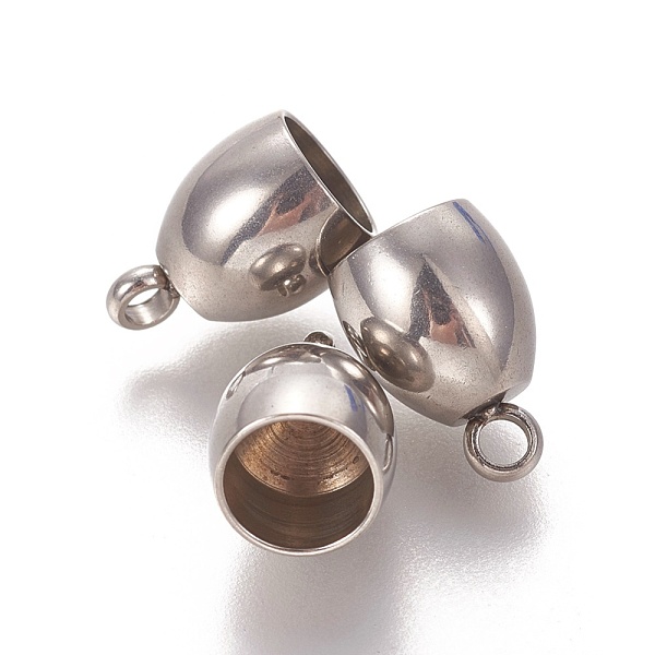 

PandaHall 201 Stainless Steel Cord Ends, End Caps, Barrel, Stainless Steel Color, 11x8mm, Hole: 2.2mm, Inner Diameter: 6mm 201 Stainless...