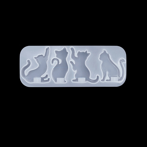 

PandaHall Cat Shape DIY Silhouette Silicone Pendant Molds, Resin Casting Molds, for UV Resin, Epoxy Resin Craft Making, White, 153x59x16mm...