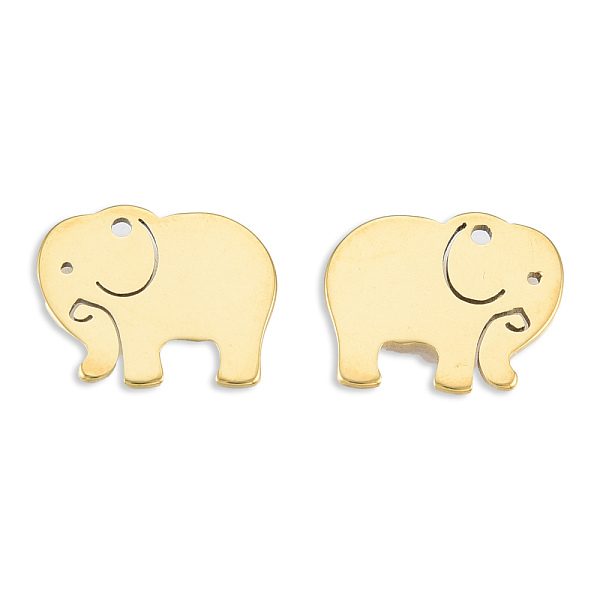 

PandaHall Ion Plating(IP) 201 Stainless Steel Charms, Elephant, Real 18K Gold Plated, 12x15x1mm, Hole: 1.2mm 201 Stainless Steel Elephant
