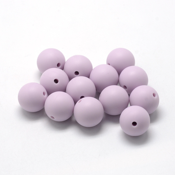 

PandaHall Food Grade Eco-Friendly Silicone Beads, Round, Lilac, 12mm, Hole: 2mm Silicone Round Purple
