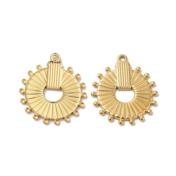 

PandaHall Ion Plating(IP) 304 Stainless Steel Pendant, Flat Round Charm, Real 18K Gold Plated, 27x23.5x1.5mm, Hole: 1.6mm 304 Stainless...