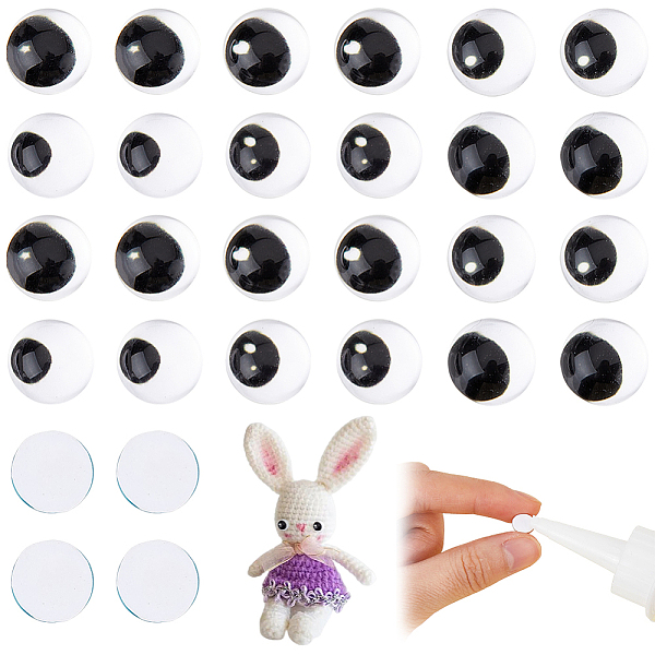 

PandaHall SUPERFINDINGS 36Pcs 12 Style Black & White Wiggle Googly Eyes Cabochons DIY Scrapbooking Crafts Toy Accessories, White...