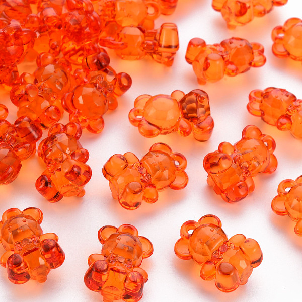 

PandaHall Transparent Acrylic Pendants, Faceted, Bear, Dark Orange, 19.5x13.5x10.5mm, Hole: 1.5mm, about 400pcs/500g Acrylic Bear