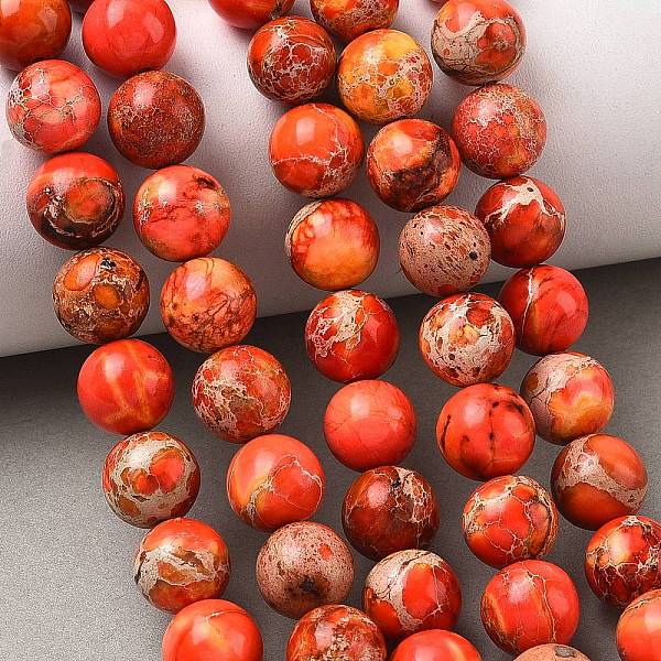 Brins de perles de jaspe impériales naturelles teints