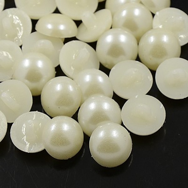 

PandaHall Acrylic Shank Buttons, 1-Hole, Dyed, Spray Painted, Half Round/Dome, White, 12x4mm, Hole: 2mm Acrylic Half Round White