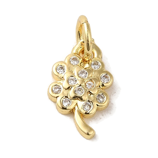 

PandaHall Brass Micro Pave Clear Cubic Zirconia Pendants, Clover, Real 18K Gold Plated, 11x6.5x1.7mm, Hole: 3.2mm Brass+Cubic Zirconia...