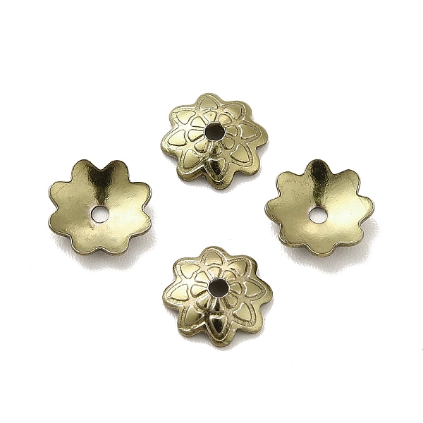 

PandaHall Ion Plating(IP) 304 Stainless Steel Bead Caps, Flower, Multi-Petal, Antique Bronze, 7.5x7x2mm, Hole: 2mm 304 Stainless Steel
