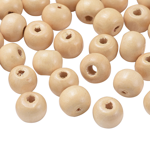 PandaHall Natural Wood Beads, Rondelle, Lead Free, Dyed, Beige, Beads: 8mm in diameter, hole:3mm Wood Rondelle Yellow