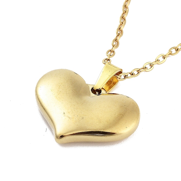 

PandaHall Heart 304 Stainless Steel Pendant Necklaces, Cable Chains Necklaces for Women, Real 18K Gold Plated, 15.75 inch(40cm), pendant...