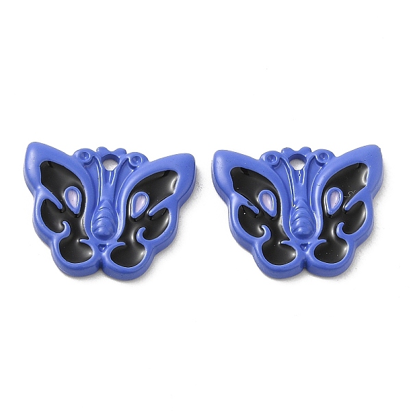 

PandaHall Spray Painted Alloy Enamel Pendants, Butterfly Charm, Royal Blue, 15.5x18x2mm, Hole: 1.6mm Alloy+Enamel Butterfly
