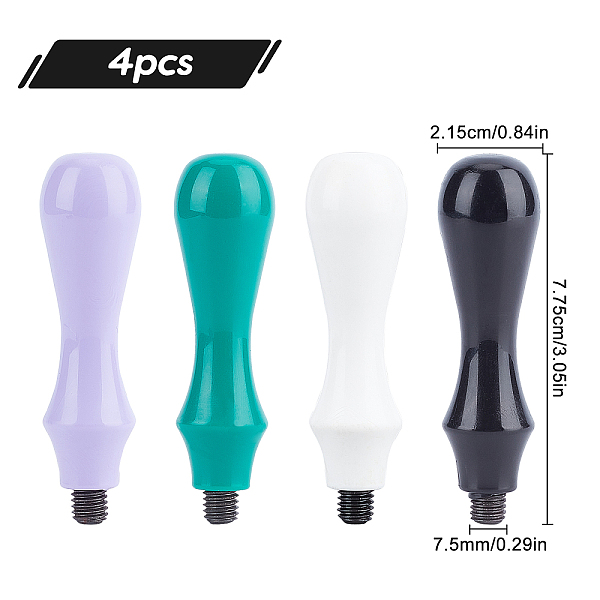 

PandaHall CRASPIRE 4 Pieces Wax Stamp Handle 3.05" Wax Seal Handle Replacement Wooden Handle Replacement for Wax Stamp for Making Wedding..., Multicolor